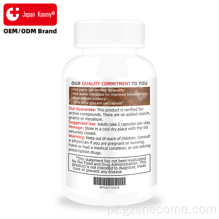 Shecome Lions Mane Capsules Suporte ao foco cognitivo
